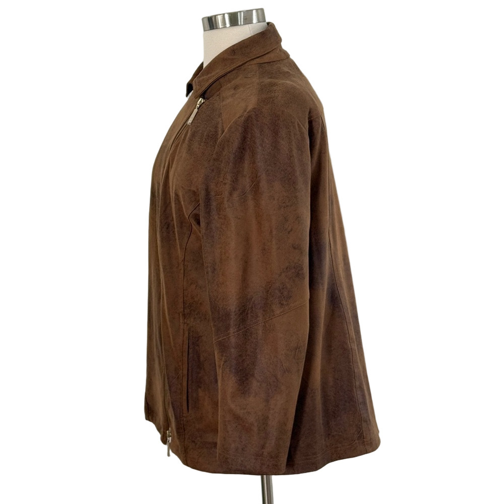 Chico's Brown “Leather” Women's Jacket Size 20 (Chico’s size 4) - Picture 4 of 15